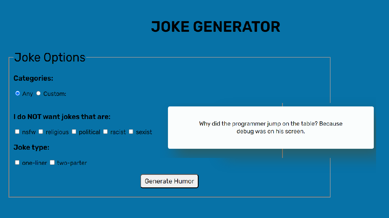 Joke Generator recorded demo